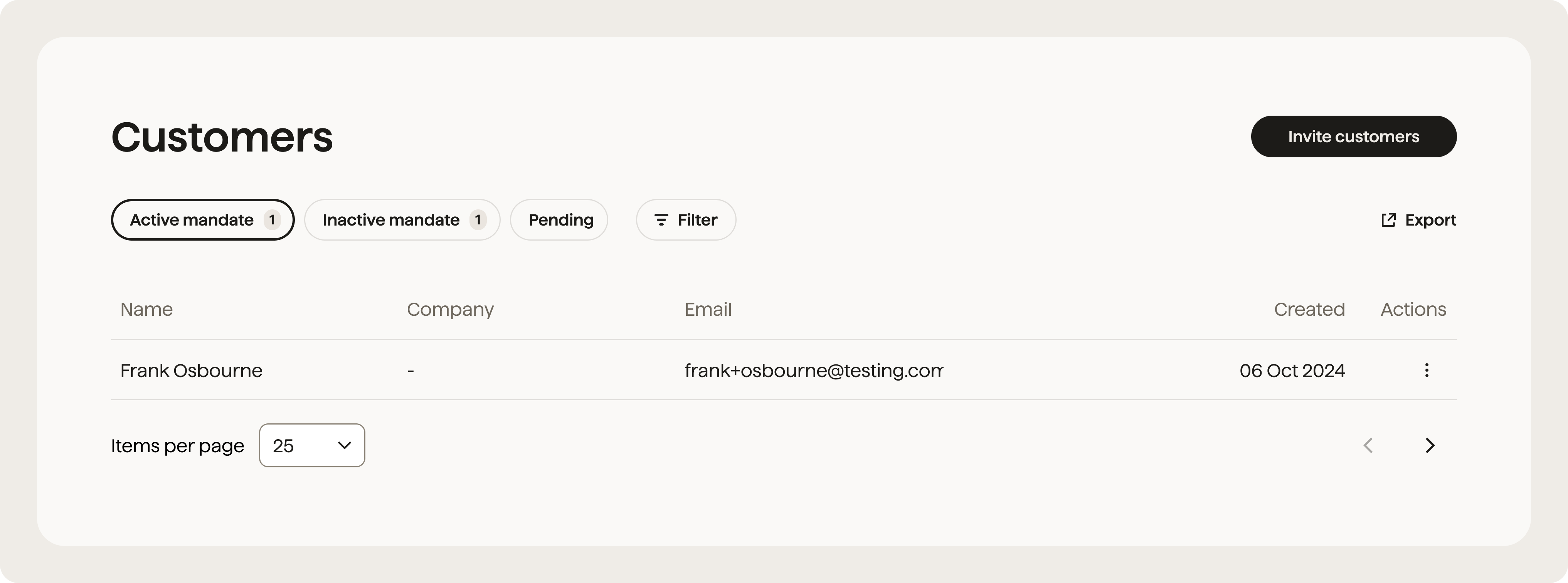 Your first customer on the GoCardless dashboard